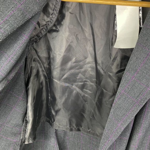 NWT Lane Bryant Gray Purple Plaid Blazer Jacket Plus size 22/24W - Picture 8 of 8